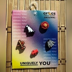 NEW Crocs Jibbitz Charms Fire Truck Set Original Uniquely You 5-Pack Shoe Charms